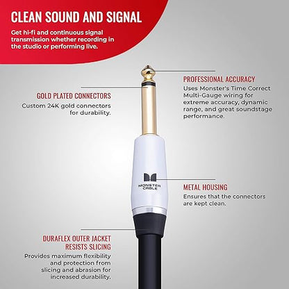 Monster Prolink Studio Pro 2000 Speaker Cable - Straight 6 ft, 1/4 Straight Plugs