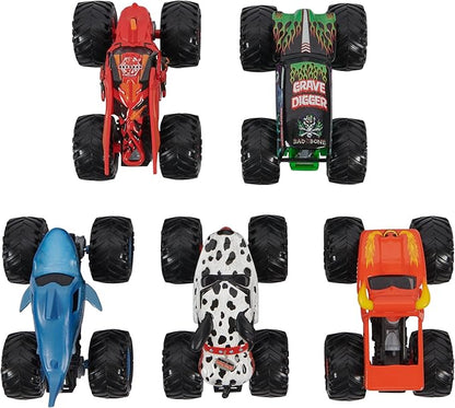 Monster Jam, Official Pit Party 5-Pack of 1:64 Scale Monster Trucks, Kids Toys for Boys and Girls Ages 3 and Up