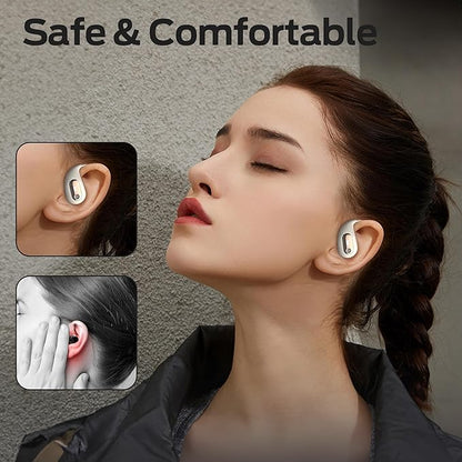 Monster Open Ear AC210 Headphones, Bluetooth 5.4 Earphones Stereo Sound, Wireless Headphones 30 Hours Playback, Type-C Charging, IPX5 Waterproof Open Ear Earbuds,White