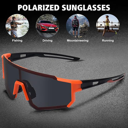 STORYCOAST Polarized Sports Sunglasses for Men Women,Driving Fishing Cycling Mountain Bike Sunglasses UV400 Protection