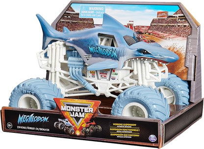 Monster Jam, Official Megalodon Monster Truck, Collector Die-Cast Vehicle, 1:24 Scale, Kids Toys for Boys and Girls Ages 3 and up