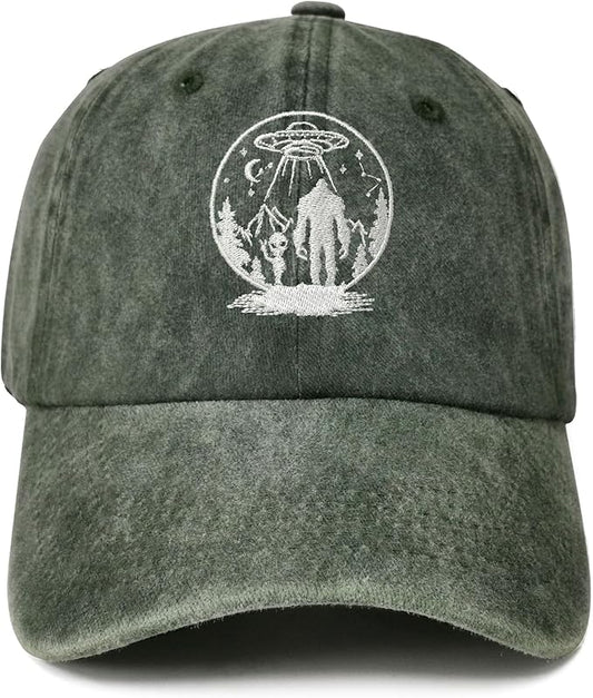Embroidered UFO Alien Big Foot Hats