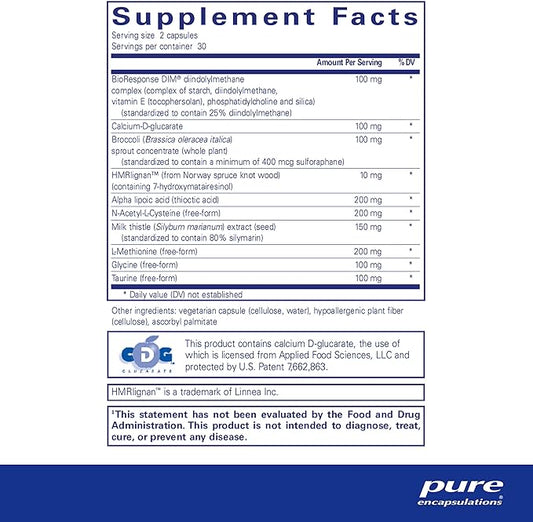 Pure Encapsulations DIM Detox | Supplement Support for Detoxification and Cellular Health* | 60 Capsules