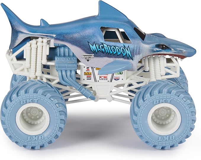 Monster Jam, Official Megalodon Monster Truck, Collector Die-Cast Vehicle, 1:24 Scale, Kids Toys for Boys and Girls Ages 3 and up
