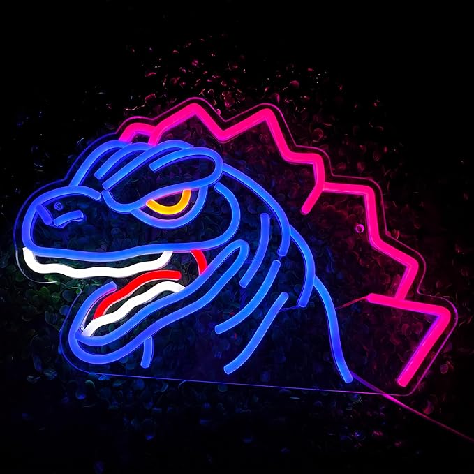 Atomic Lizard Neon Sign, King of the Monsters Neon Light, Kaiju Monster Wall Art, Sci-Fi Decor, Pop Culture Gift