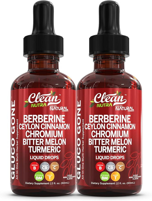Organic Ceylon Cinnamon Berberine Liquid Drops Supplement with Bitter Melon Extract, Glucomannan, Gymnema, Chromium, Turmeric, Organic Panax Ginseng, Apple Cider Vinegar, Moringa Powder Vegetarian (2)