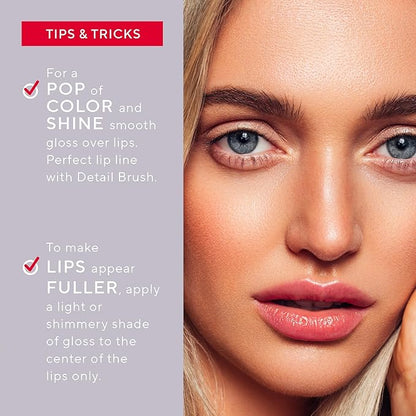 Mirabella Luxe Advanced Lip Gloss, Hydrating Non-Sticky High-Shine Lip Gloss for Women, Infused with Vitamin E & Jojoba Oil, Long-Lasting & Cruelty-Free - Lavish (Shimmering Light Nude)
