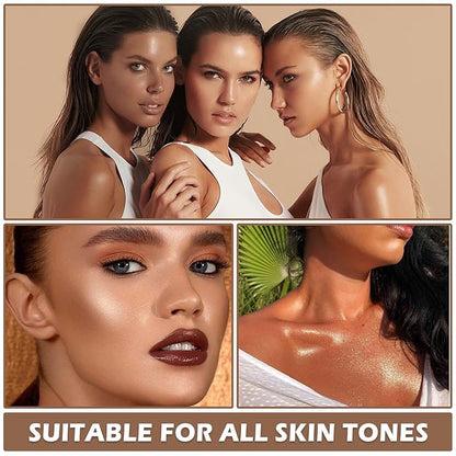 Bronzer Stick Highlighter Stick Cream Contour Stick Makeup,2PCS for Women-Medium