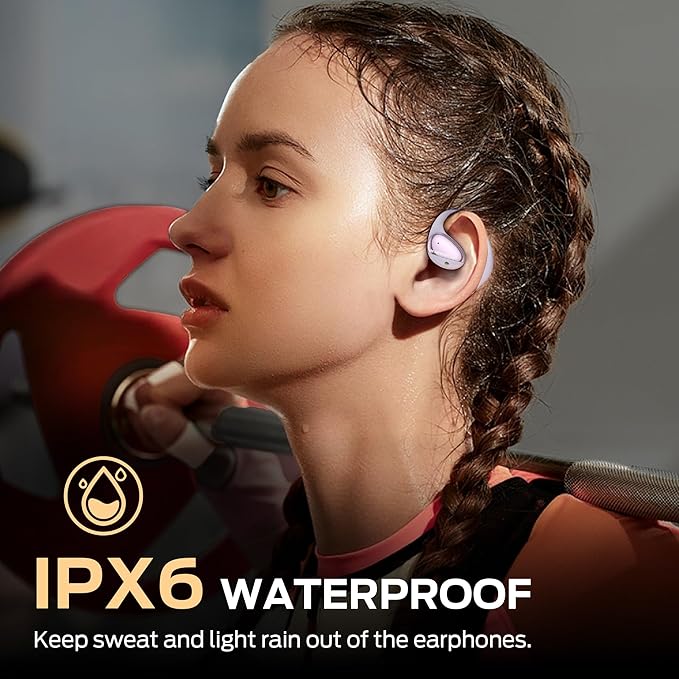 Monster Open Ear AC520 Headphones, Bluetooth 6.0 Wireless Earbuds with HiFi Sound, Open Ear Earbuds with 24H Playtime, Unique Handbag Design, ENC Clear Call, IPX6 Resistance（Purple）