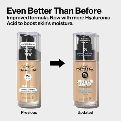 Revlon Liquid Foundation, ColorStay Face Makeup for Normal True Beige, 1.0 Oz