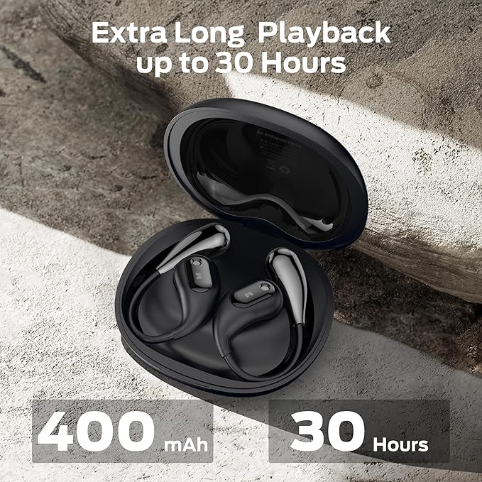 Monster Open Ear AC210 Headphones, Bluetooth 5.4 Earphones Stereo Sound, Wireless Headphones 30 Hours Playback, Type-C Charging, HD Clear Calls, Touch Control, IPX5 Waterproof Open Ear Earbuds,Black