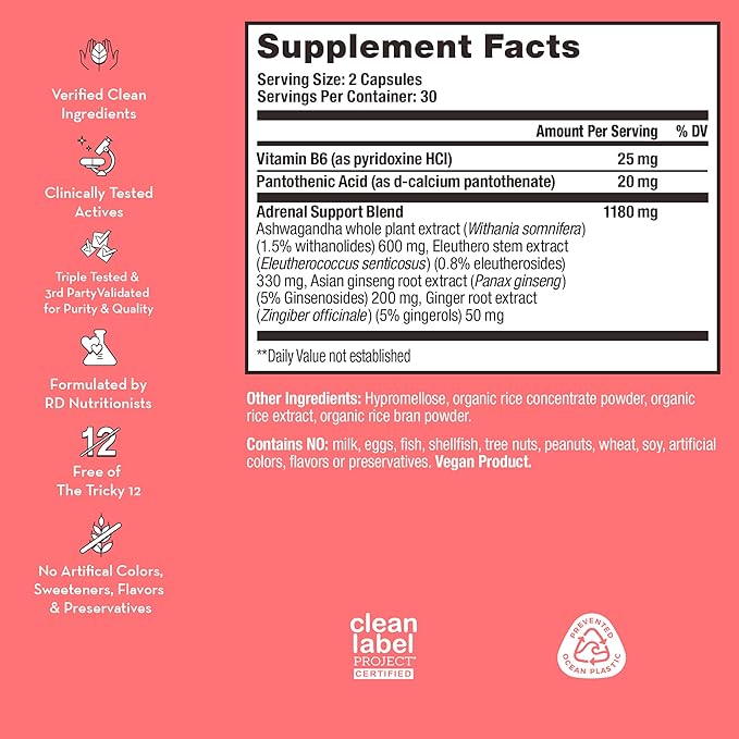 HUM Uber Energy - Adrenal & Energy Support Supplement with Ashwagandha Root & B Vitamins - Designed for Stress Relief & Adrenal Fatigue (60-Count)