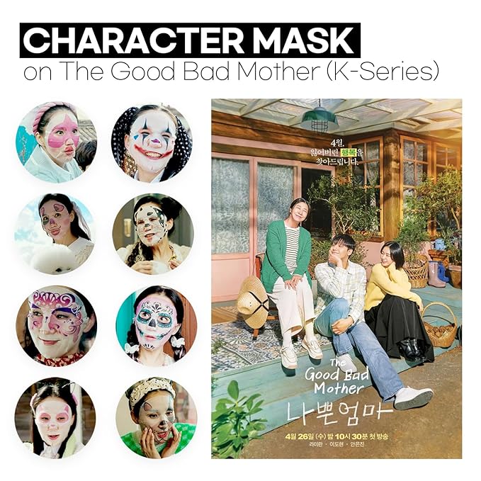 Epielle Character Sheet Masks 12 Pack, Animal Spa Mask, Korean Beauty Mask For All Skin Types, Kids Face Mask, Birthday Party Gift, Girls Night, Spa Day, Spa Night, Spa Gifts for Women
