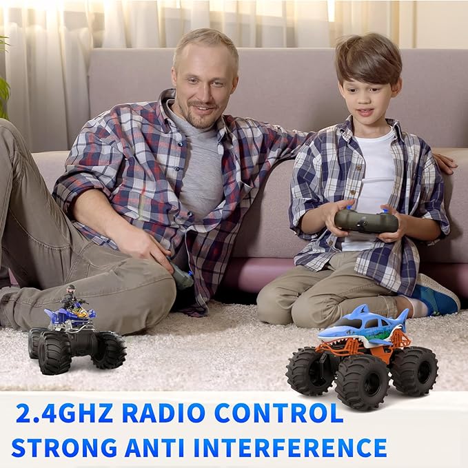 Shark RC Monster Truck for Kids, 1:16 Scale 4WD Shark Monster Car Toys, 2.4GHz All Terrain Amphibious Remote Control Car for Boys and Girls Ages 6-12+