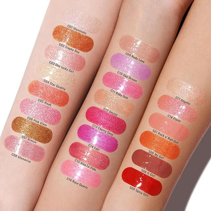 Oulac Shine Nude Liquid Lipstick for Women-Lip Plumper Lip Gloss for Dry Lip Care, Lightweight Soft and Hydrating Lip Tint Stain with Vitamin E & Rose Oil Vegan & Cruelty-Free, S01