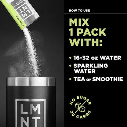 LMNT Zero Sugar Electrolytes - Citrus Salt | Drink Mix | 30-Count