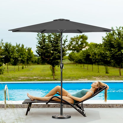 Simple Deluxe 9' Patio Umbrella Outdoor Table Market Yard Umbrella with Push Button Tilt/Crank