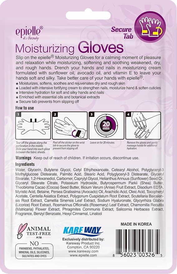 Epielle Moisturizing Hand Masks, 6 Pairs Gloves for Dry Hands, Relieve and Soften Skin with Sunflower Seed Oil + Avocado Oil + Vitamin E, Korean Skin Care, Spa Gifts for Women
