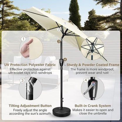 Simple Deluxe 9' Patio Umbrella Outdoor Table Market Yard Umbrella with Push Button Tilt/Crank