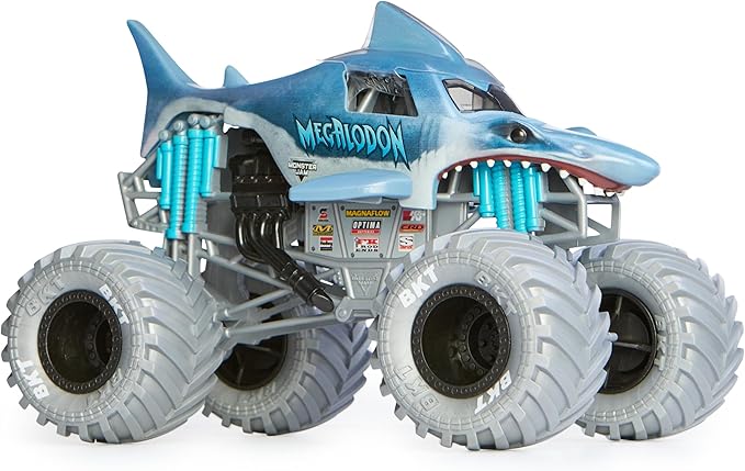 Monster Jam, Official Megalodon Monster Truck, Collector Die-Cast Vehicle, 1:24 Scale, Kids Toys for Boys Ages 3 and up