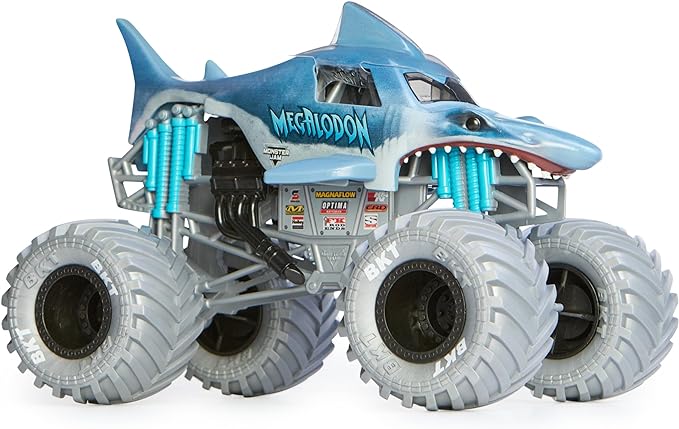Monster Jam, Official Megalodon Monster Truck, Collector Die-Cast Vehicle, 1:24 Scale, Kids Toys for Boys Ages 3 and up