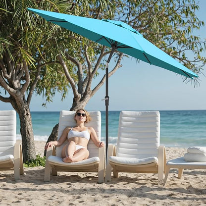 Patio Umbrellas, Pool Umbrella, Outdoor Umbrella with Push Button Tilt/Crank, Deck Umbrellas, Market Umbrela Table for Backyard, Deck, Garden, Pool