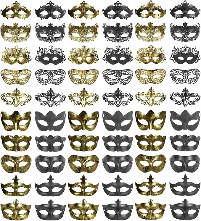 yeload Masquerade Masks 100 Bulk Vintage Masks of Masquerade Party, Venetian, Mardi Gras, Halloween, Masks for Women, Men