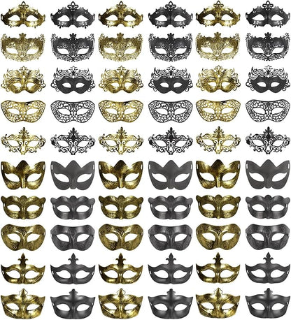 yeload Masquerade Masks 100 Bulk Vintage Masks of Masquerade Party, Venetian, Mardi Gras, Halloween, Masks for Women, Men