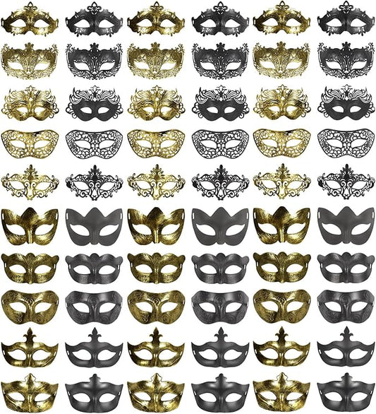 yeload Masquerade Masks 100 Bulk Vintage Masks of Masquerade Party, Venetian, Mardi Gras, Halloween, Masks for Women, Men