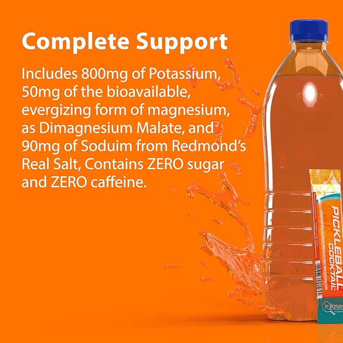 Jigsaw Health Pickleball Cocktail (60 Servings Packets, Orange)