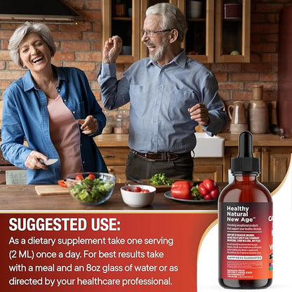 Cayenne Pepper Supplement Liquid Drops + Hawthorn Berry, Vitamin D3 K2 Beet Root Powder, Ceylon Cinnamon, Turmeric Curcumin, Organic Panax Ginseng - 6oz