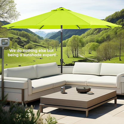 Tempera Patio Market Outdoor Table Umbrella with Push Button Tilt and Crank,Large Sun Umbrella with Sturdy Pole&Fade resistant canopy,Easy to set