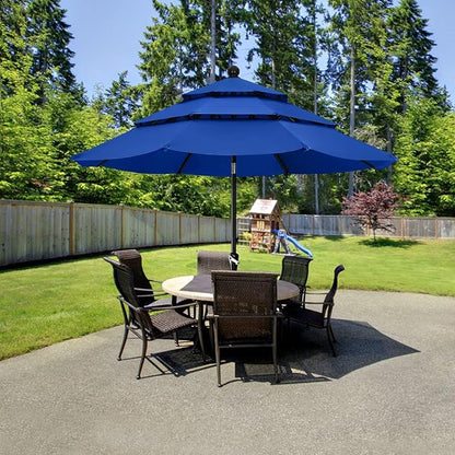 ABCCANOPY Patio Umbrellas 3 Tiers 9FT (Blue)