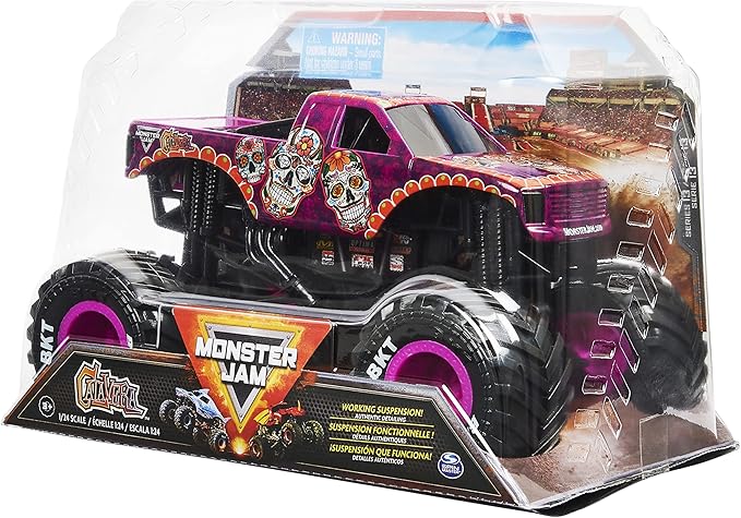 Monster Jam, Official Calavera Monster Truck, Collector Die-Cast Vehicle, 1:24 Scale, Kids Toys for Boys Ages 3 and up