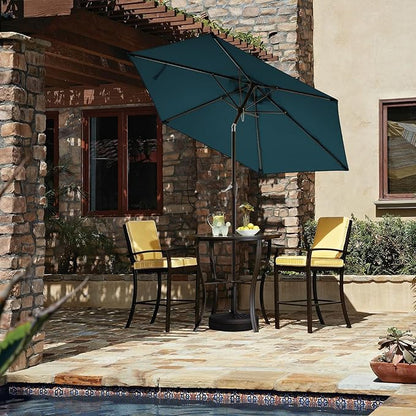 JEAREY 7.5FT Patio Umbrellas Outdoor Umbrella Table Market Umbrella with 6 Ribs,Tilt Button for Pool Deck Backyard Garden,Lake Blue