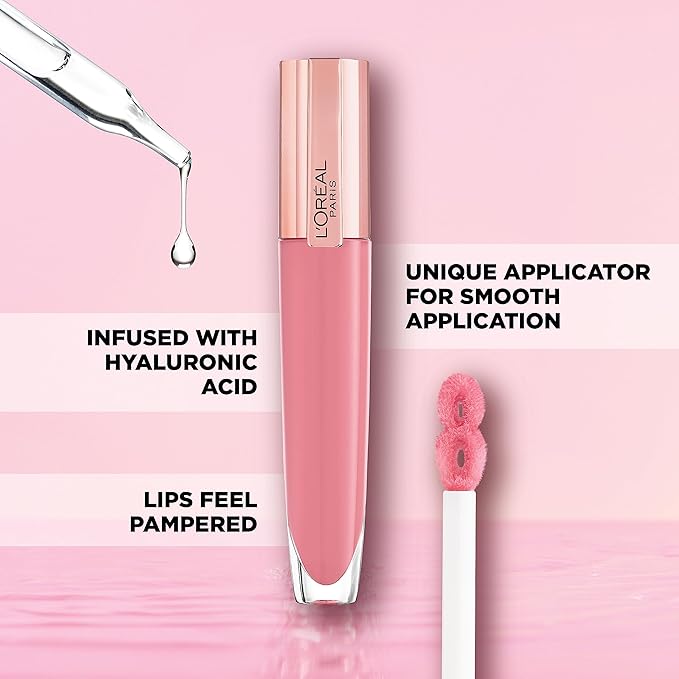 L'Oreal Paris Glow Paradise Hydrating Tinted Lip Balm-in-Gloss with Pomegranate Extract & Hyaluronic Acid, Ultra-Gentle, Non-Sticky Formula, Rosy Utopia, 0.23 Fl Oz (Pack of 2)