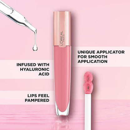 L'Oreal Paris Glow Paradise Hydrating Tinted Lip Balm-in-Gloss with Pomegranate Extract & Hyaluronic Acid, Ultra-Gentle, Non-Sticky Formula, Rosy Utopia, 0.23 Fl Oz (Pack of 2)