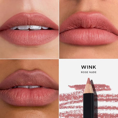 Saie Lip Liner 101 - Lip Pencil Made with a Creamy, Soft Matte Formula for a Naturally Framed or Fully Filled Look - Supercharged with Shea Butter & Jojoba Oil - Wink (.05 oz)