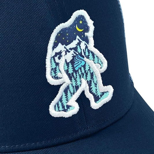 Mesh Bigfoot Hat Leather Cap for Men- Great Snapback Closure Sasquatch Hat for Hunting & Hiking
