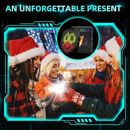 Ompusos LED Mask with Gesture Sensing - Light up mask for Costume Cosplay Party Masquerade - Kids, Men, Women