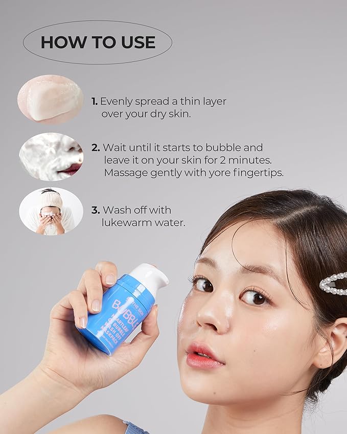 Heartleaf O2 Bubble Wash-Off Mask Pack - Gentle Pore Detoxifying for Sebum Control with 50,000ppm of Heartleaf Extract - Soothing & Radiance Korean Skincare, 1.69oz.