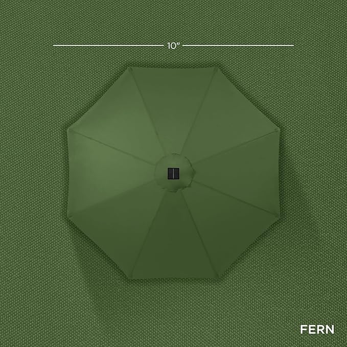 Best Choice Products 10ft Solar Polyester LED Lighted Patio Umbrella w/Tilt Adjustment and UV-Resistant Fabric - Fern