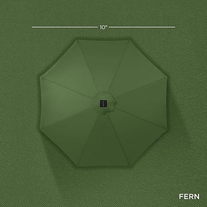 Best Choice Products 10ft Solar Polyester LED Lighted Patio Umbrella w/Tilt Adjustment and UV-Resistant Fabric - Fern
