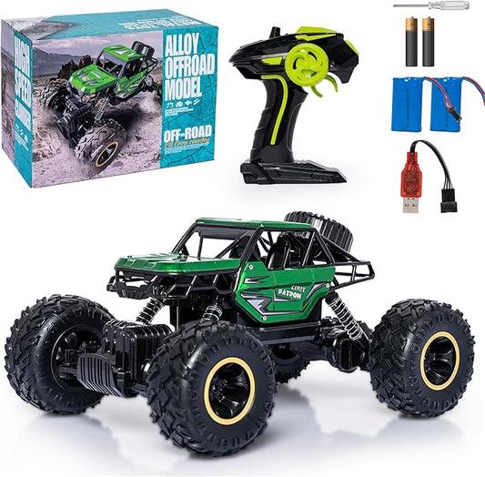 Green RC Trucks Remote Control Car 1:14 Off Road Monster Truck,Metal Shell Crawler,2.4Ghz 20km/h High Speed All Terrain Hobby Truck