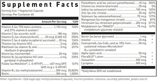 Douglas Laboratories Ultra Preventive 1 Daily | Multivitamin and Mineral Supplement to Support Energy Production, Immune Function, and Overall Health* | 60 Capsules