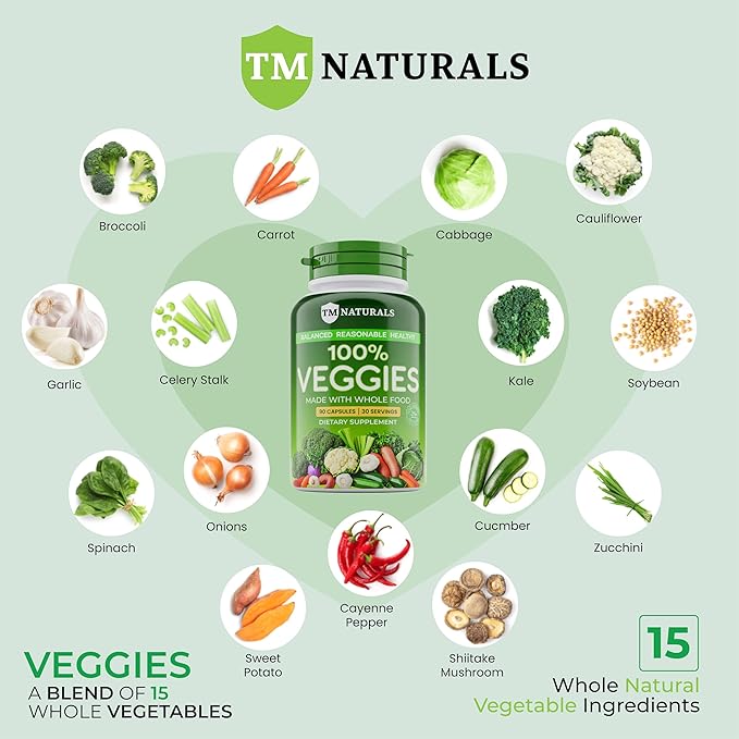 Fruit and Veggies Supplement - Super Greens Men's and Women's Multivitamin -Fruit and Vegetables Capsules - Boost High Protein & Energy - 360 Capsules - Pack of 4 with Two Free Pill Box