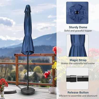 Simple Deluxe 9' Patio Umbrella Outdoor Table Market Yard Umbrella with Push Button Tilt/Crank