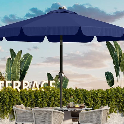 10FT Patio Umbrella Table Market Umbrella w/Tilt and Crank Outdoor Umbrellas for Garden, Deck, Backyard, Pool and Beach, Navy