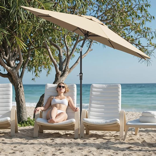 Patio Umbrellas, Pool Umbrella, Outdoor Umbrella with Push Button Tilt/Crank, Deck Umbrellas, Market Umbrela Table for Backyard, Deck, Garden, Pool