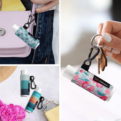 5pcs Lip Balm Holder Keychain Lipstick Women(Daisy/Tulip/Leo)
